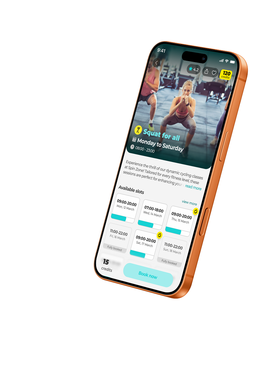 FitKit activity booking and available slots screen