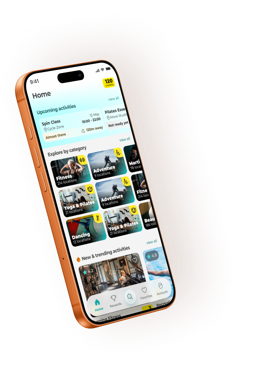 FitKit home screen with activity categories
